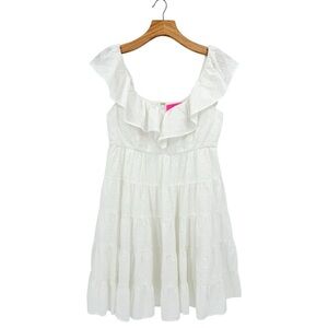 Lilly Pulitzer Emie Babydoll Ruffle Eyelet Dress in White Size 8